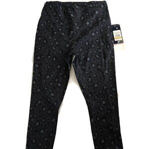 Reebok High Rise Womens Leggings Animal Print Meduim With Pockets Black Gray.